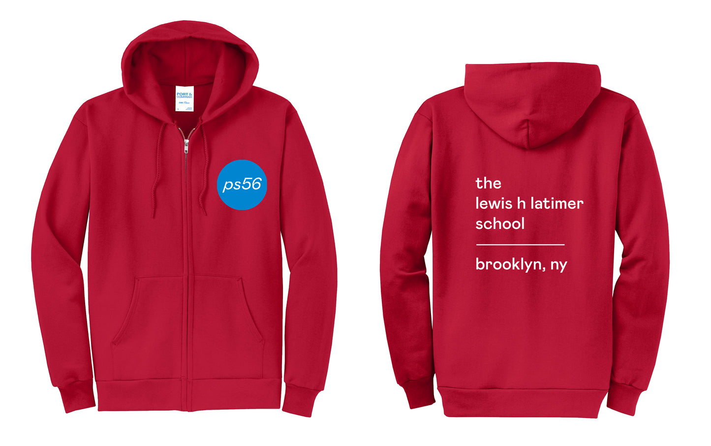 ADULT: Zip Hoodies RED, BLUE, GREEN, LIGHT BLUE
