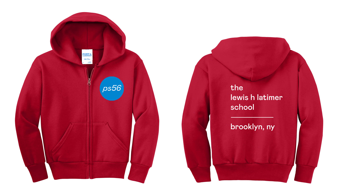 KIDS: Zip Hoodies RED, BLUE, GREEN, LIGHT BLUE